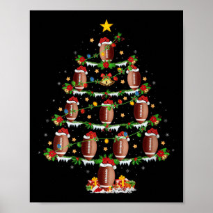 Womens Football Christmas Tree Lights Srts Player  Poster