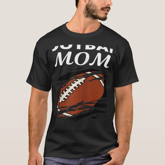Womens Football Mum Of Boys I Love Heart Football  T-Shirt (Front)