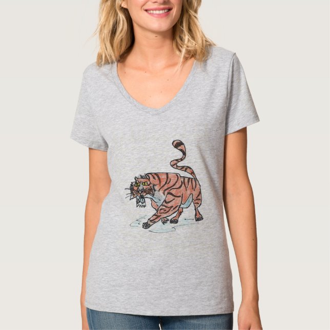 WOMEN'S FOOTBALL T-SHIRT - FIERCE TIGER (Front)