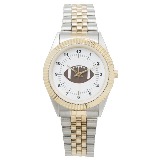 Women's Football Two-Tone Bracelet Watch (Front)