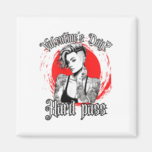 Womens For Anti Valentine’s Day Tattooed Single Wo Magnet