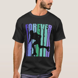 Womens Forever Roller Skating Retro Vintage Distre T-Shirt
