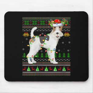Womens Fox Terrier Dog Ugly Christmas Sweaters Hol Mouse Pad