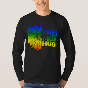 Womens Free Mom Hugs LGBT Sunflower Gay Lesbian Mo T-Shirt