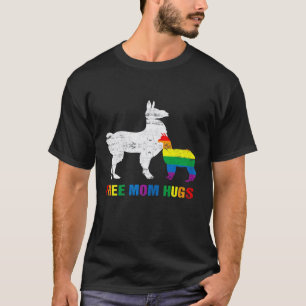 Womens Free Mum Hugs Mama Llama LGBT Gay Pride Mo T-Shirt