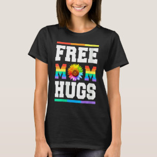 Womens Free Mum Hugs Pride Lgbt V Neck T-Shirt