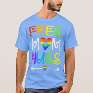 Womens Free Mum Hugs T Rainbow Heart LGBT Pride Mo T-Shirt