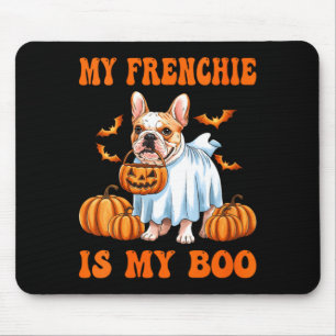 Womens Frenchie Is Boo Funny French Bulldog Ghost Mouse Pad
