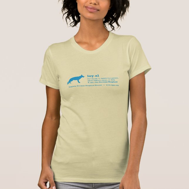 Women's Front & Back blue loyal shepherd T-Shirt (Front)