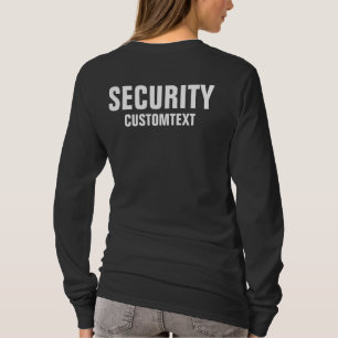 Womens Front & Back Double Sided Security Black T-Shirt