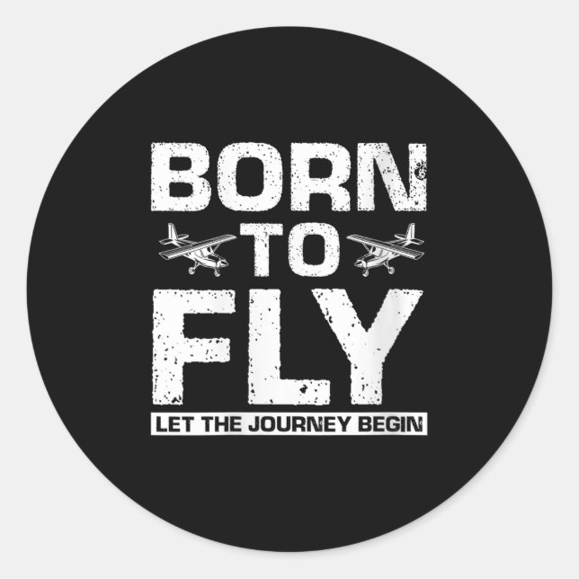 Womens Fuelled By Flight Let The Journey Begin Quo Classic Round Sticker (Front)