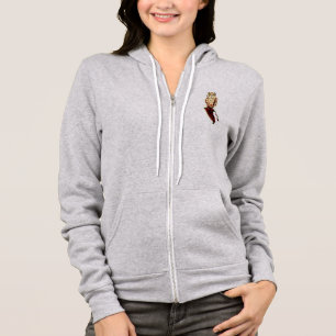 WOMEN'S FULL-ZIP HOODIE - CARTOON SHORT EARRED OWL
