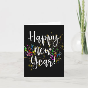 Womens Fun Happy New Year Day Eve Party Fireworks  Card