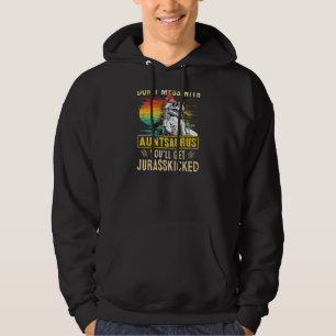 Womens Fun Women Retro Auntsaurus Dinosaur Rex Mot Hoodie