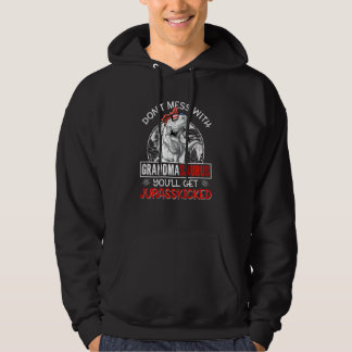 Womens Fun Women Retro Grandmasaurus Dinosaur Rex  Hoodie