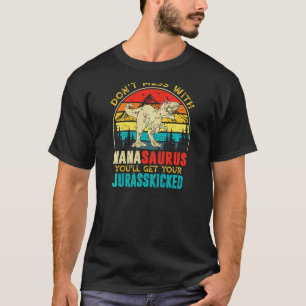 Womens Fun Women Retro Nanasaurus Dinosaur Rex Mot T-Shirt