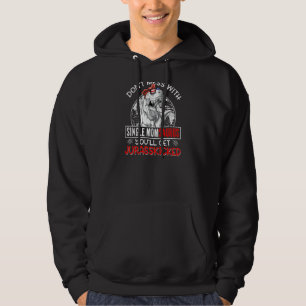 Womens Fun Women Retro Single Momsaurus Dinosaur R Hoodie