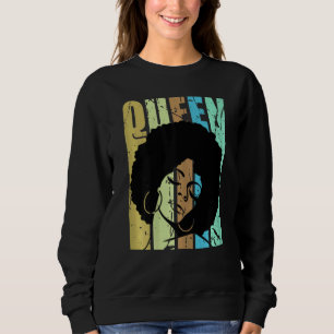 Womens Funky Black Afro Hair Woman African America Sweatshirt