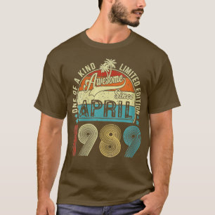 Womens Funny 34 Year Old Awesome Since April 1989 T-Shirt