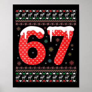 Womens Funny 67 Meme Christmas Pjs Six Seven Gen A Poster