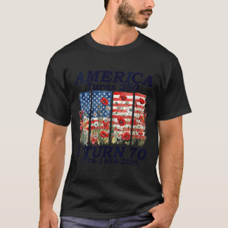 Womens Funny Aamerica Turns 250 Turn 70 1956 50th T-Shirt