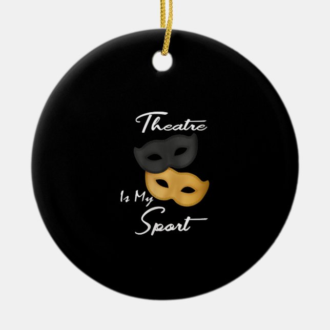 Women's Funny Actor Actress Theatre Masks Gift Ceramic Tree Decoration (Front)