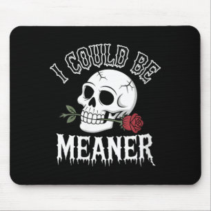 Womens Funny Adult Humour Quote Skull With Rose - Mouse Pad