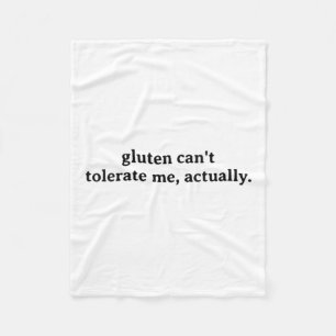 Womens Funny Allergy Food Intolerance Gluten Can't Fleece Blanket