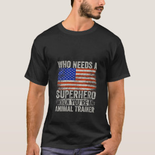 Womens Funny Animal Control Worker Superhero Vinta T-Shirt