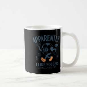 Womens Funny Apparently, I Like Soccer V-neck  Coffee Mug