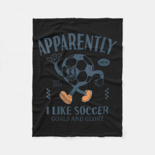 Womens Funny Apparently, I Like Soccer V-neck Fleece Blanket