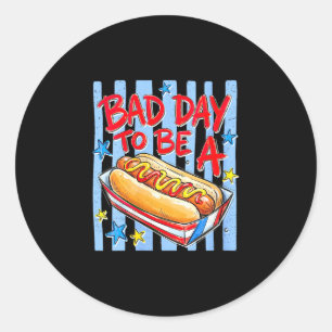 Women's funny bad day to be a hotdog 4th of july classic round sticker