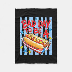 Women's funny bad day to be a hotdog 4th of july fleece blanket