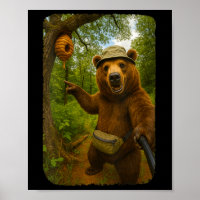Womens Funny Bear Selfie Near Beehive Hiking Throu