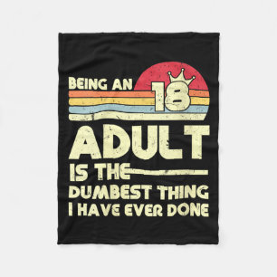 Womens Funny Being An Adult Sarcastic Humour Quote Fleece Blanket