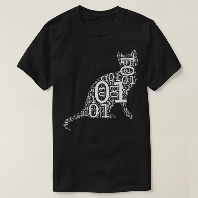 Womens Funny Binary Cat Coding Computer Programmer T-Shirt (Design Front)