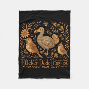 Womens Funny Bird Names Art With Bogo Floral Retro Fleece Blanket