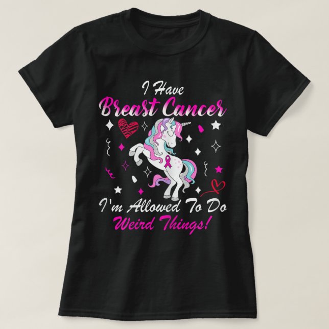 Womens Funny Breast Cancer Awareness Unicorn Breas T-Shirt (Design Front)