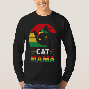 Womens Funny Cat Mama Black History Month Women Mo T-Shirt