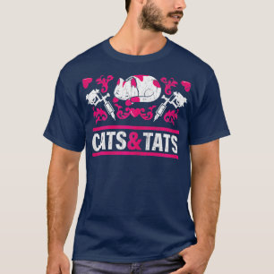 Womens Funny Cats and Tats Gift Tattoo Ink Tattoo  T-Shirt