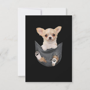 Womens Funny Chihuahua In Your Pocket Dogs Lovers RSVP Card