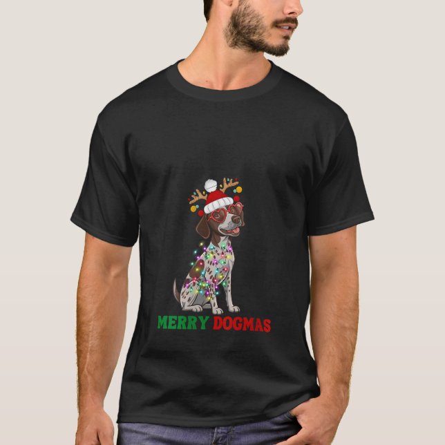 Womens Funny Christmas German Shorthaired Pointer  T-Shirt (Front)