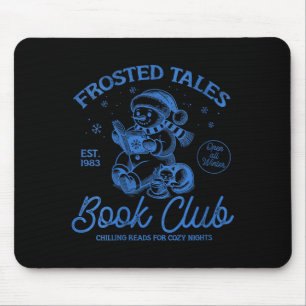 Womens Funny Christmas Snowman Frosted Tales Book  Mouse Pad