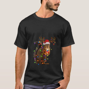 Womens Funny Christmas Squirrel Lights Reindeer Ch T-Shirt