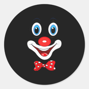 Women's funny clown costumes for children carnival classic round sticker