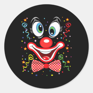 Womens Funny Clown Costumes for Children Carnival Classic Round Sticker