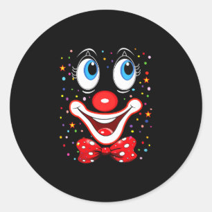 Women's funny clown costumes for children carnival classic round sticker