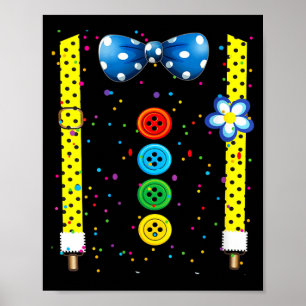 Women's funny clown costumes for children carnival poster