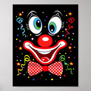 Women's funny clown costumes for children carnival poster