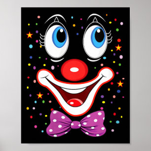 Womens Funny Clown Costumes for Children Carnival Poster